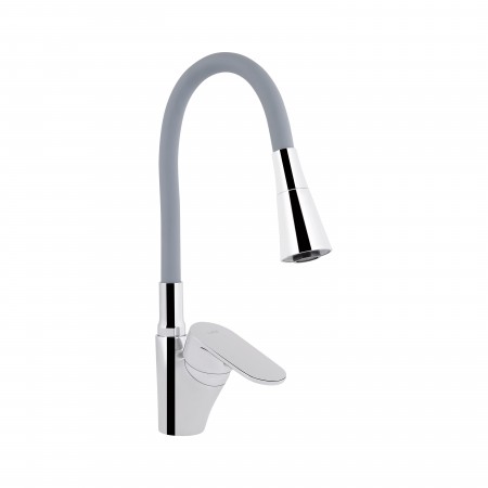 Смеситель для кухни Lidz Tani 007F3 с гибким изливом (k40) LDTAN007F3GCR31869 Chrome/Grey