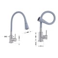 Змішувач для кухні Lidz Aria 015F31 з гнучким виливом (k35) LDARI015F31GNK31871 Grey / Nickel - Фото 1