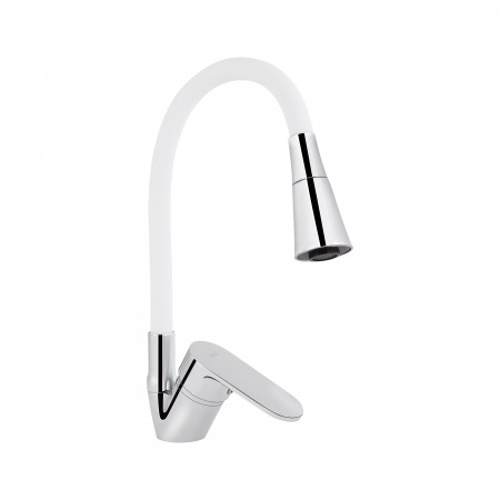 Змішувач для кухні Lidz Tani 008F3 з гнучким виливом (k40) LDTAN008F3WCR37037 Chrome/White