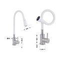 Змішувач для кухні Lidz Aria 015F31 з гнучким виливом (k35) LDARI015F31WNK36981 White / Nickel - Фото 1