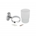 Стакан с держателем Lidz Oreo 0401 настенный (матовое стекло) LDORE0401CRM22163 Chrome - Фото 3