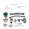 Комплект Lidz Handmade H5050 Мойка для кухни интегрированная Brushed в комплекте с дозатором + Lidz K01G Корзина для кухонной мойки - Фото 6