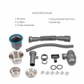 Комплект Lidz Handmade H5845 Мойка для кухни интегрированная Brushed в комплекте с дозатором + Lidz K01G Корзина для кухонной мойки - Фото 6
