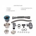 Комплект Lidz Handmade H6050 Мойка для кухни интегрированная Brushed в комплекте с дозатором + Lidz K01G Корзина для кухонной мойки - Фото 5