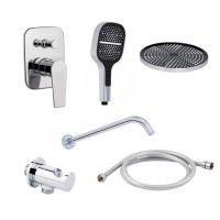 Комплект Qtap Stenava: Смеситель QTST6245102DC + Душевой набор