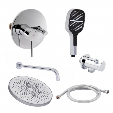 Комплект для душу Qtap Spring Chrome: Змішувач QTSPRCRM0102