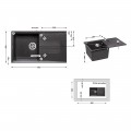 Кухонна мийка Lidz 860х500/240 GRF-13 (LIDZGRF13860500240) - Фото 1