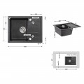 Кухонная мойка Lidz 650x500/200 GRF-13 (LIDZGRF13650500200) - Фото 1