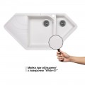 Кухонная мойка с дополнительной чашей Lidz 1000x500/225 WHI-01 (LIDZWHI011000500225) - Фото 2
