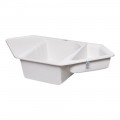 Кухонная мойка с дополнительной чашей Lidz 1000x500/225 WHI-01 (LIDZWHI011000500225) - Фото 3