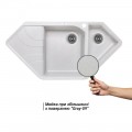 Кухонная мойка с дополнительной чашей Lidz 1000x500/225 GRA-09 (LIDZGRA091000500225) - Фото 2