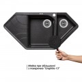 Кухонная мойка с дополнительной чашей Lidz 1000x500/225 GRF-13 (LIDZGRF131000500225) - Фото 2