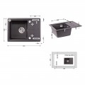 Кухонная мойка Lidz 620x435/200 GRF-13 (LIDZGRF13620435200) - Фото 1