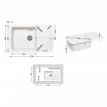 Кухонна мийка Lidz 770x490/200 WHI-01 (LIDZWHI01770490200) - Фото 1