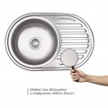 Кухонная мойка Lidz 7750 0,8 мм Micro Decor (LIDZ7750MDEC) - Фото 2