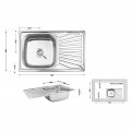 Кухонна мийка Lidz 7848 0,8 мм Micro Decor (LIDZ7848MDEC) - Фото 1