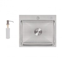 Мийка для кухні інтегрована Lidz Handmade H5045 (LDH5045BRU35383) Brushed Steel 3,0/1,0  мм
